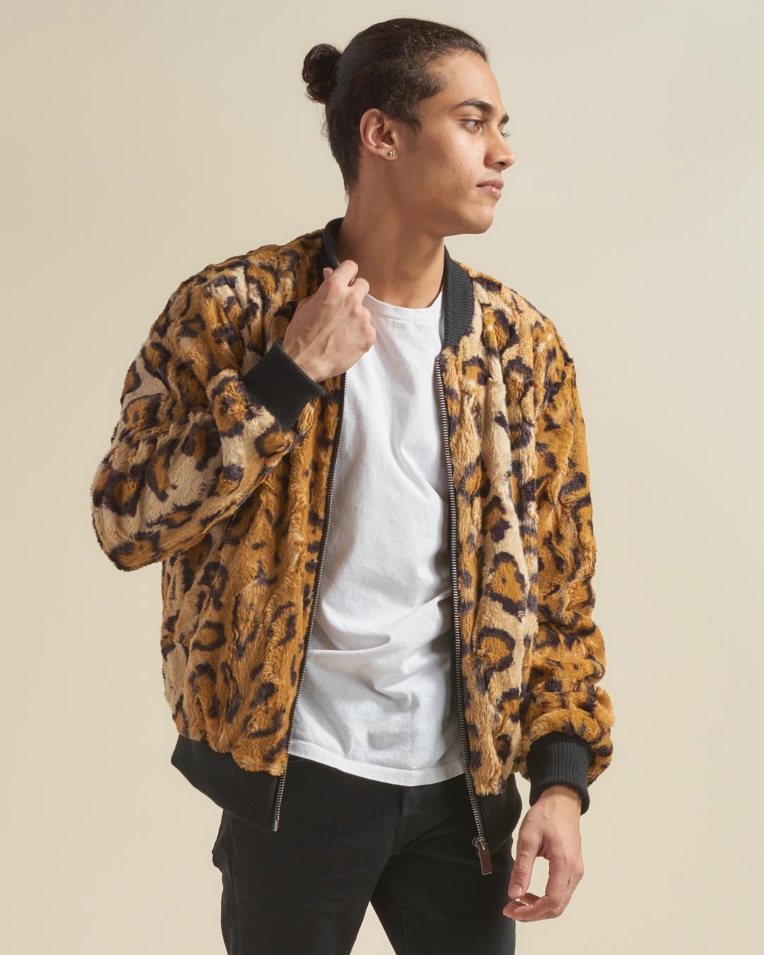 Cheetah ULTRA SOFT Faux Fur Bomber Jacket | Men's