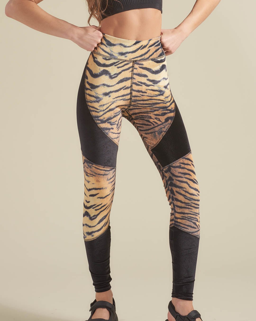 Women's Velvet Leggings | Contrast Tiger