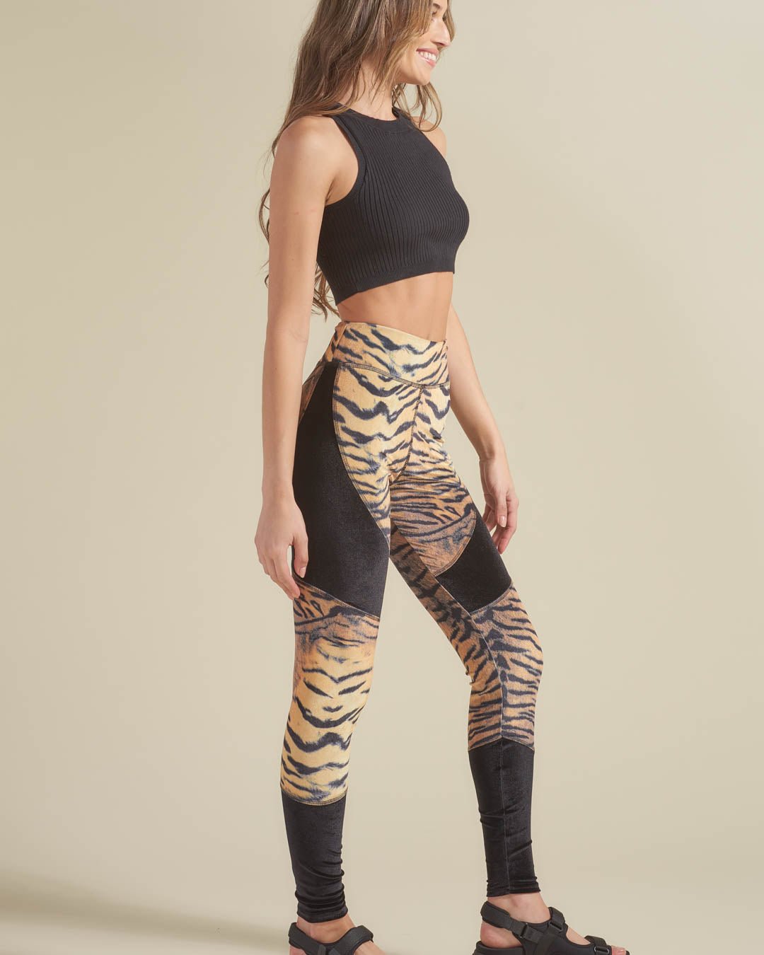 Women's Velvet Leggings | Contrast Tiger