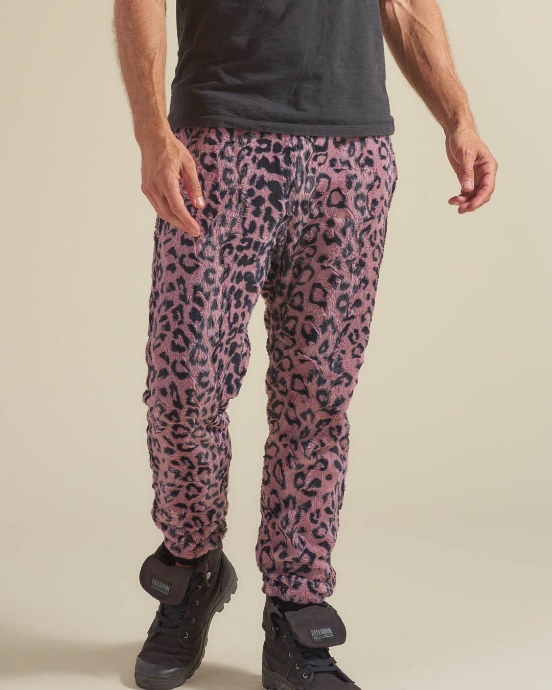 Lavender Leopard ULTRA SOFT Faux Fur Sweatpants | Men's