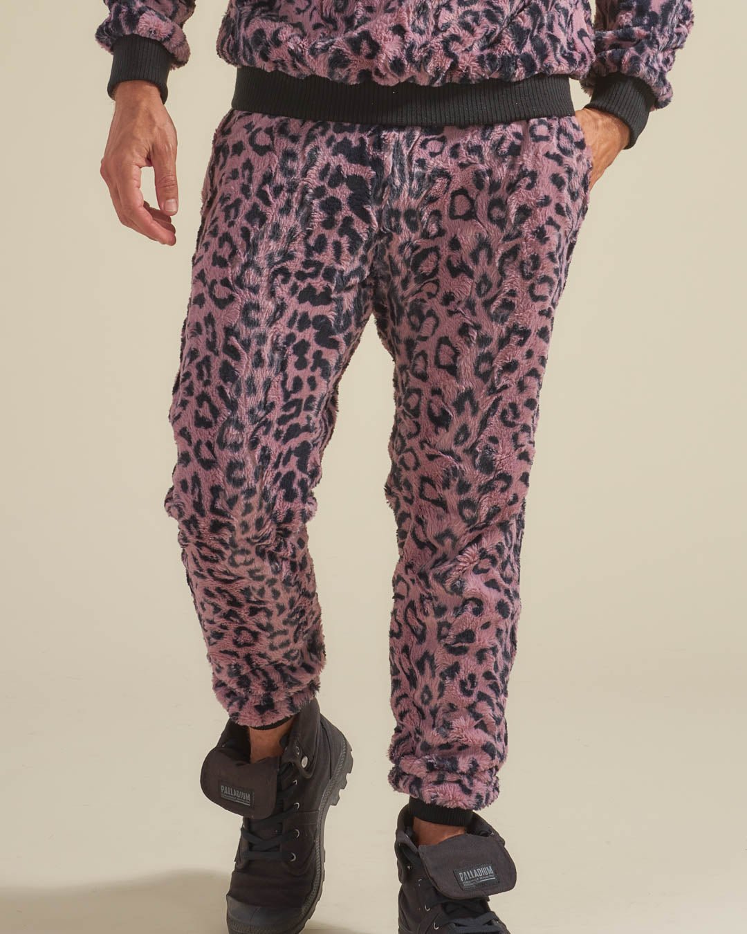 Lavender Leopard ULTRA SOFT Faux Fur Sweatpants | Men's