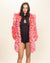 Classic Women's Faux Fur Coat | Hot Pink Leopard