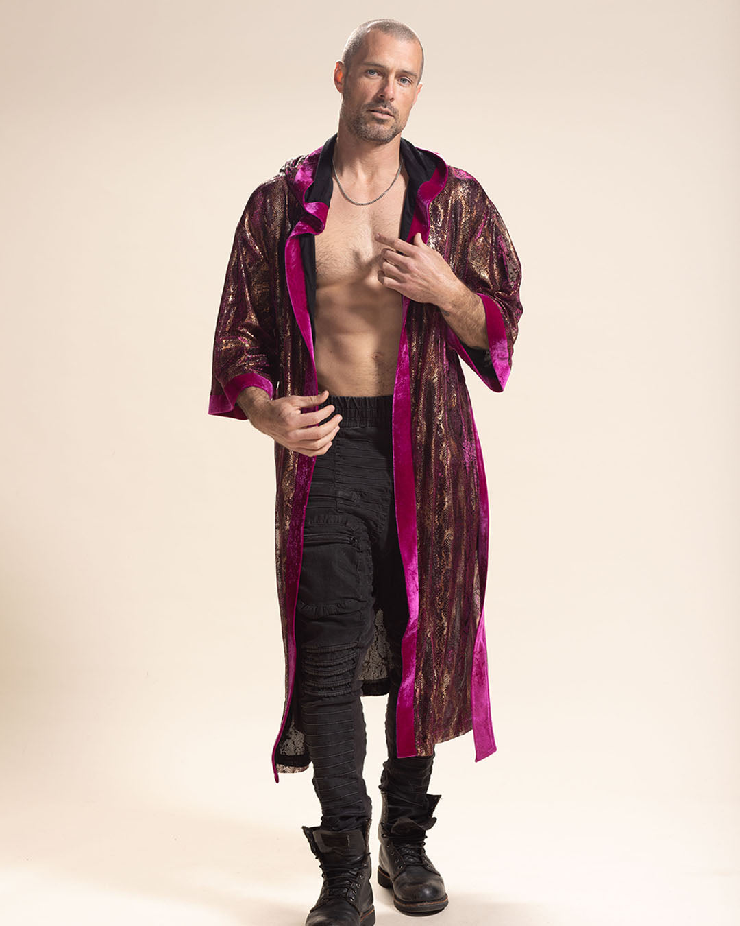 Men's Festival Kimono | Metallic Rhodolite Python