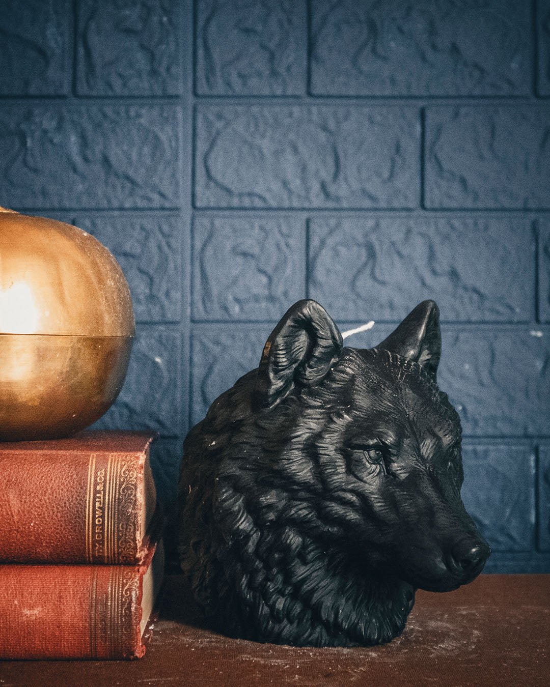 Black Pillar Candle | Wolf