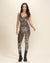 Women's Full Bodysuit Sleeveless Open Back | Bone Zebra