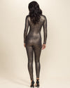 Women's Metallic Bodysuit Full | Bronze Python