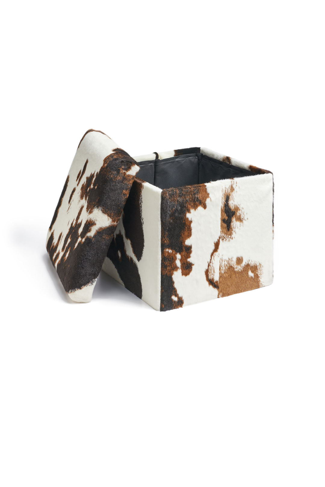 Brown Cow Faux Cowhide Ottoman Box | Signature Collection