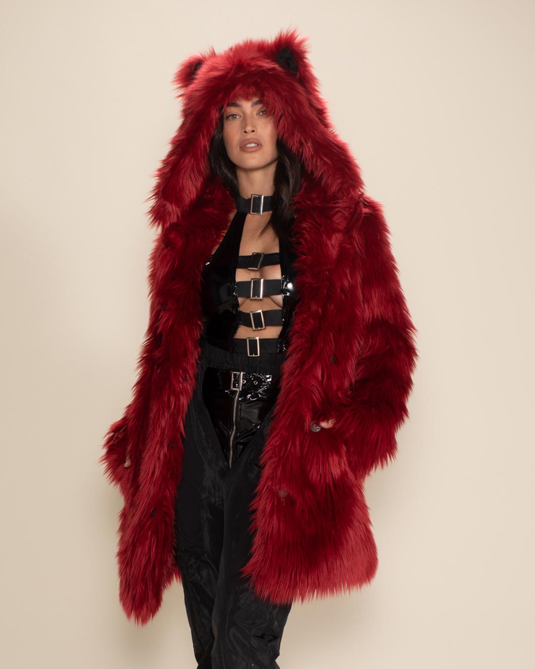 Red Velvet Wolf Classic Faux Fur Coat | Women&#39;s