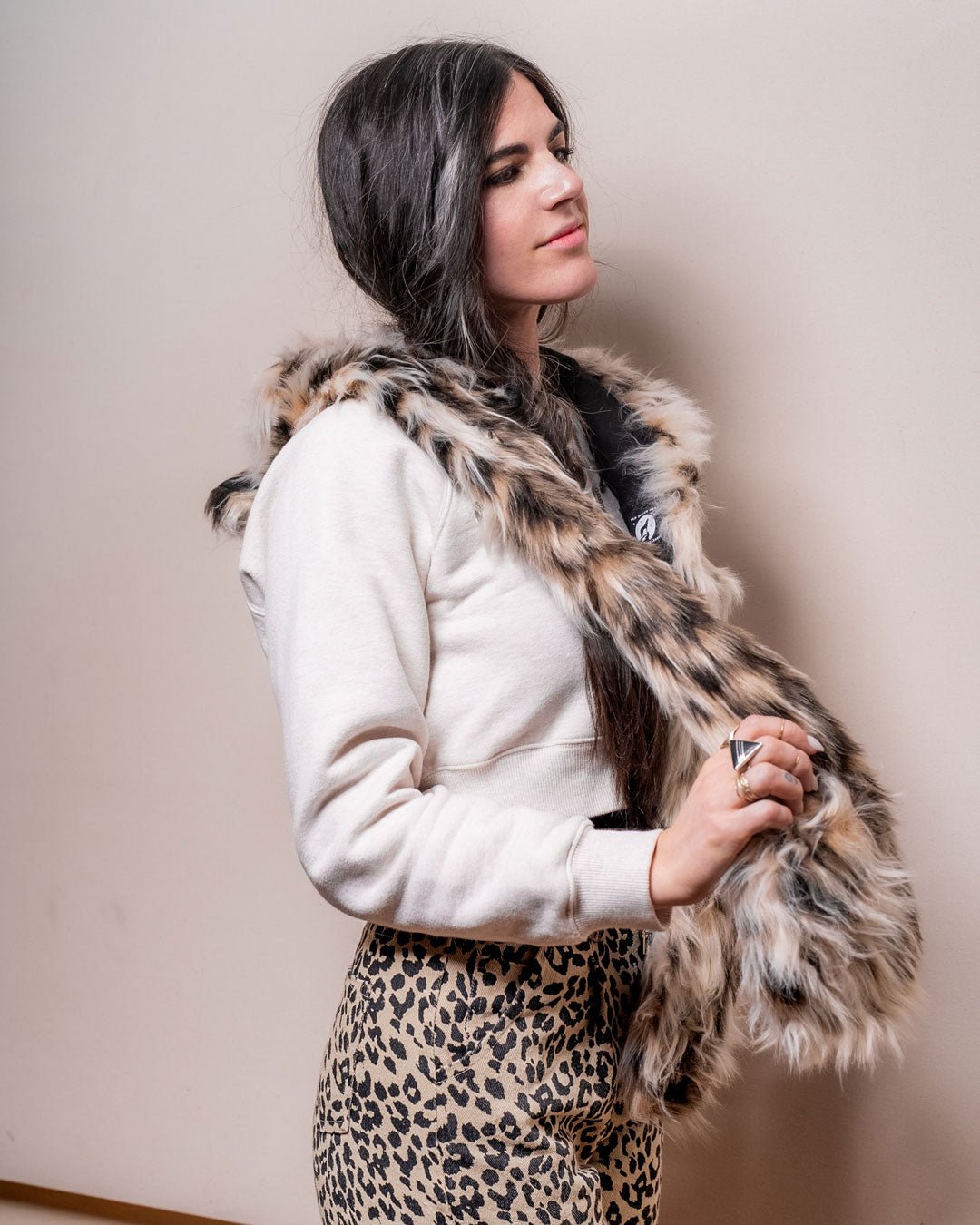 Lil' Cheetah Faux Fur Hood | Women's