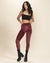 Women's Velvet Leggings | Red Crimson Burnout Leopard