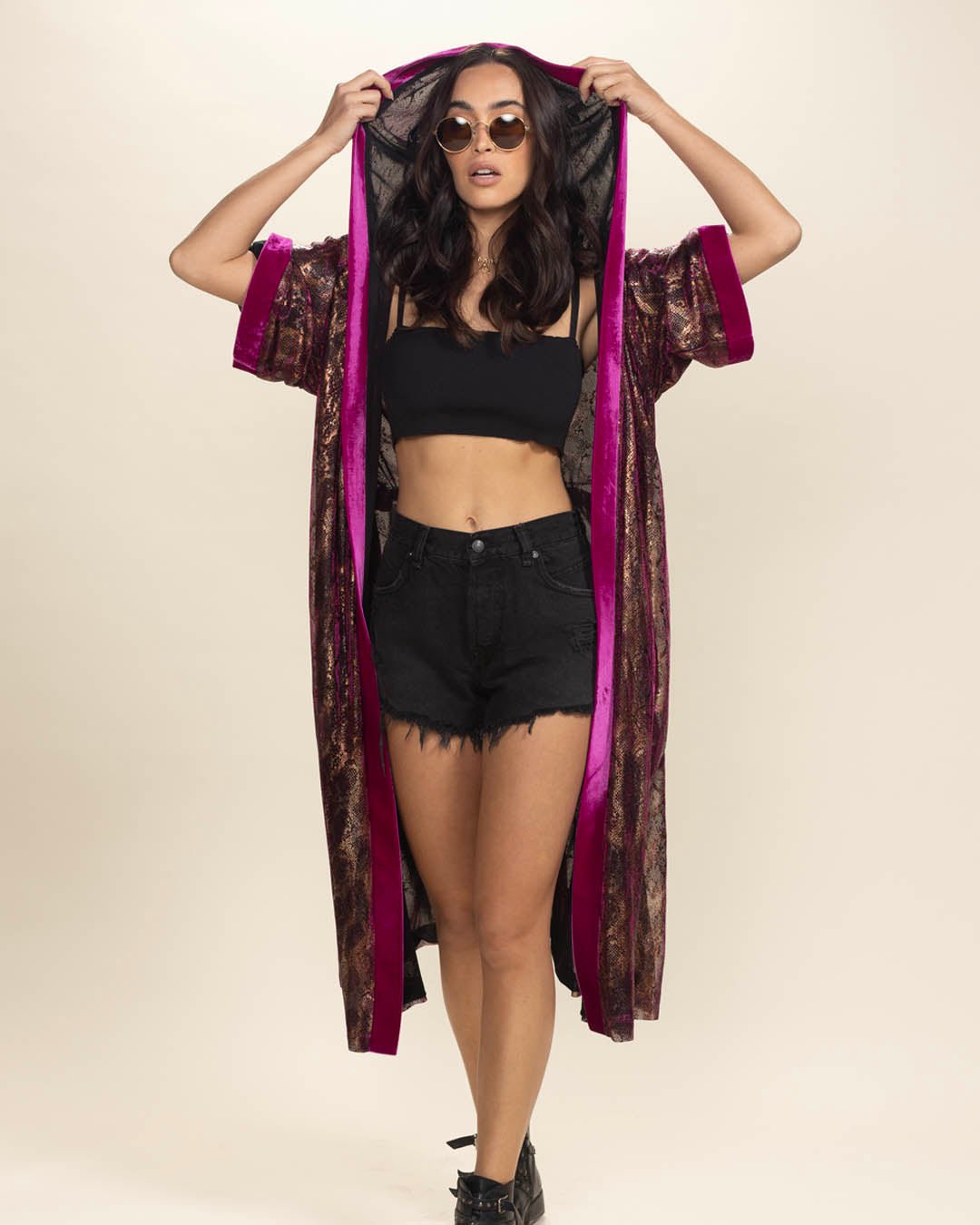 Women's Festival Kimono | Metallic Rhodolite Python