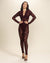 Women's Full Body Lace Bodysuit | Red Garnet Snakeskin