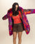 SpiritHoods Faux Fur Coat Womens Colorful Festival Jacket with Cat Ears