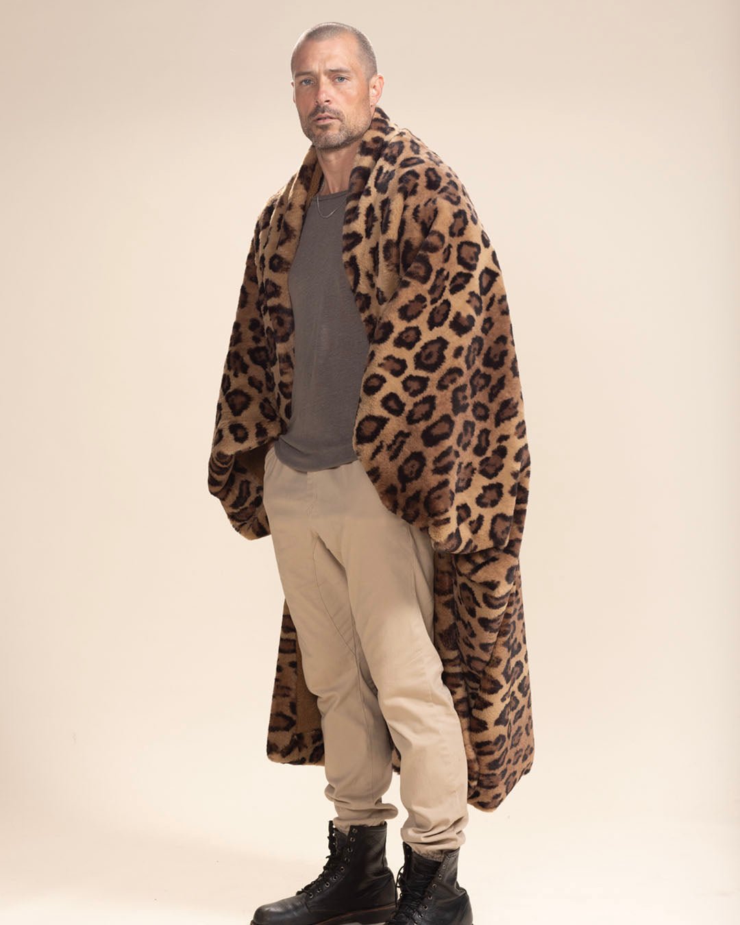 Caramel Leopard Faux Fur Throw