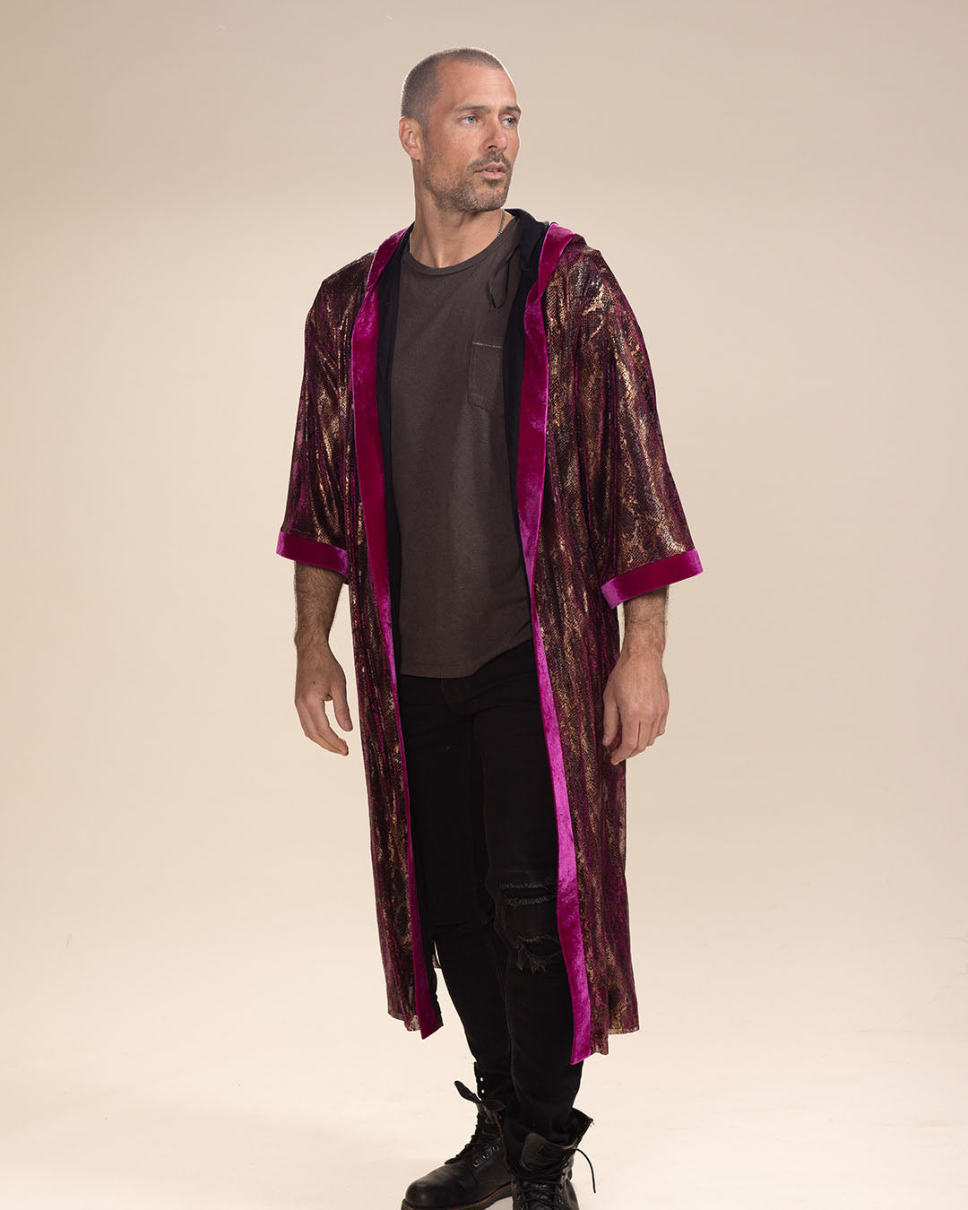 Men's Festival Kimono | Metallic Rhodolite Python