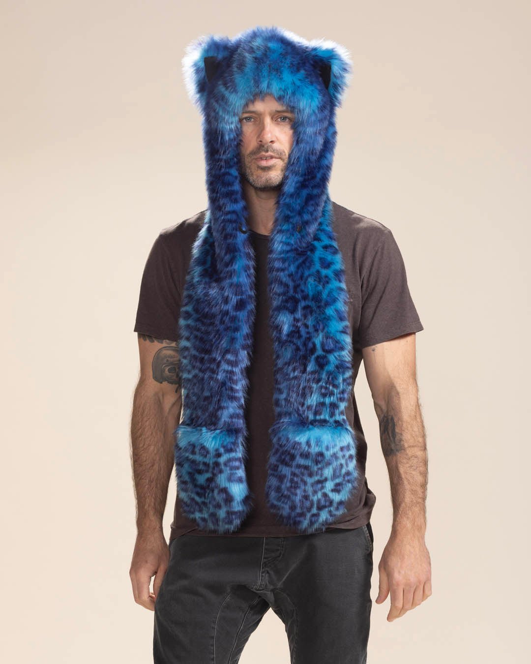 Electric Blue Lynx Collector Edition Faux Fur Hood | Men's