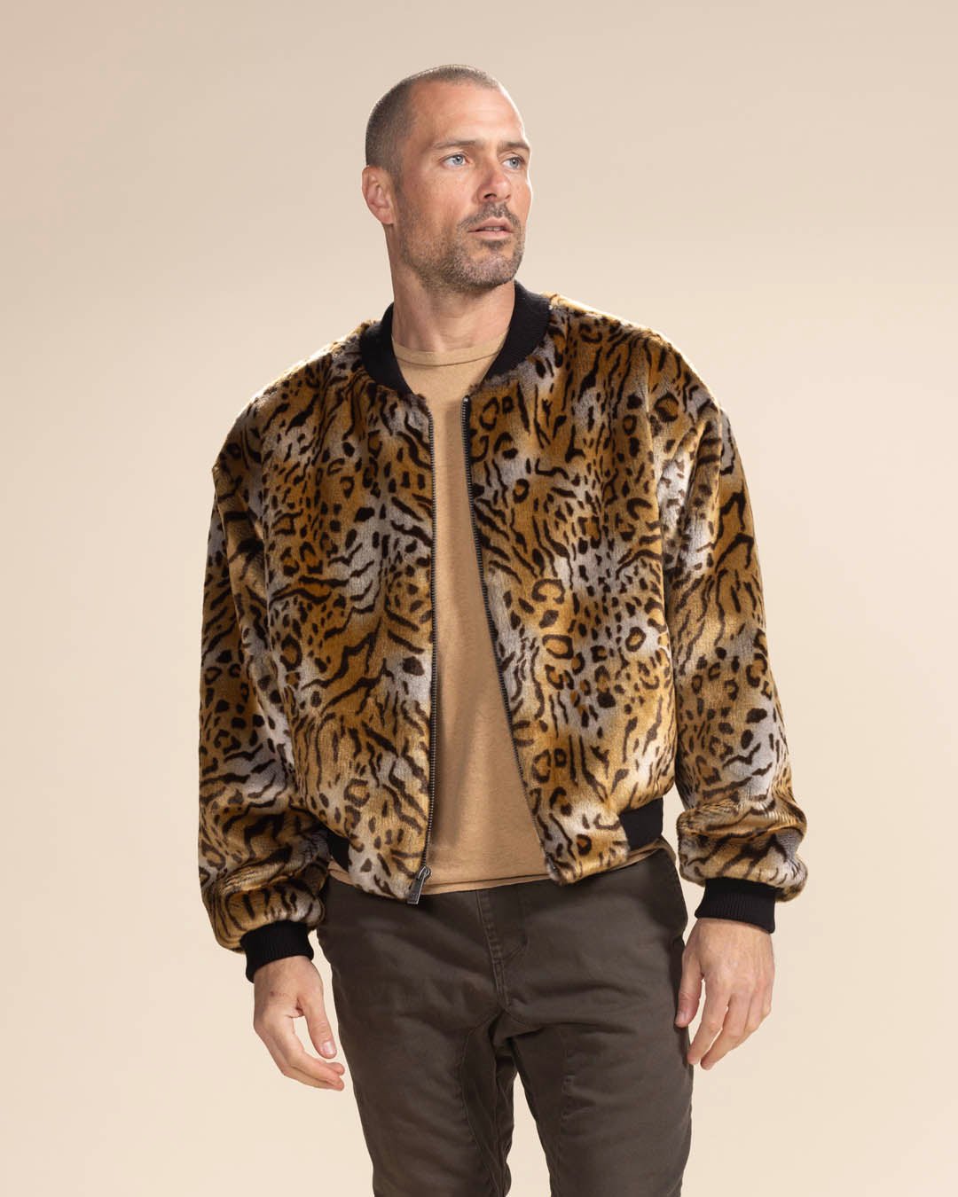 Men's Faux Fur Jacket | Margay Wild Cat