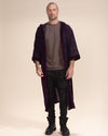 Men's Velvet Kimono | Purple Leopard