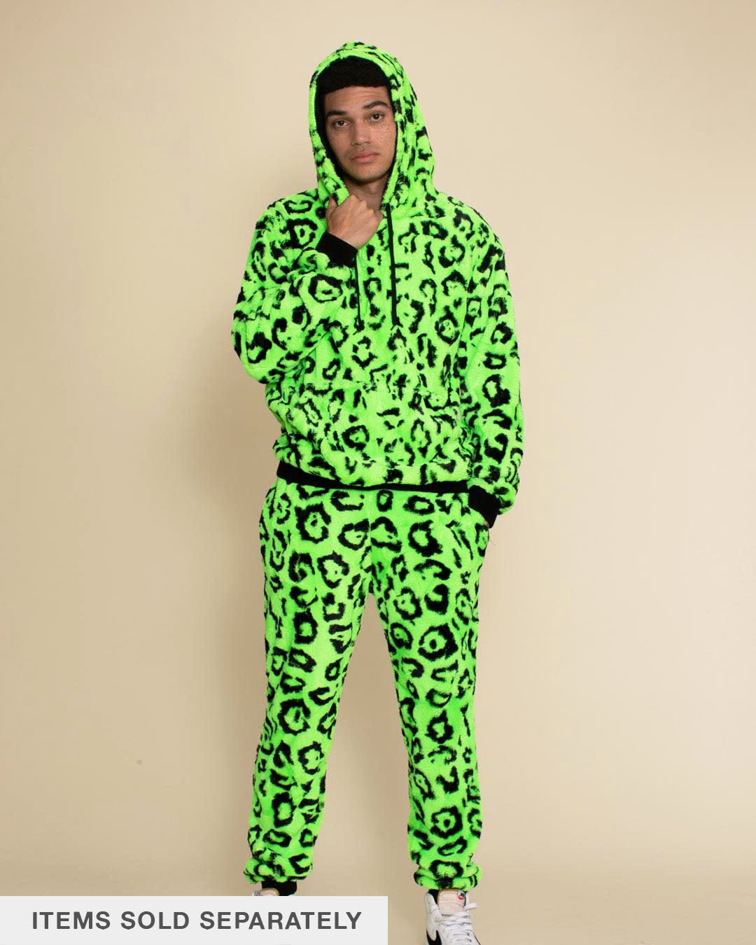 Green leopard joggers sale