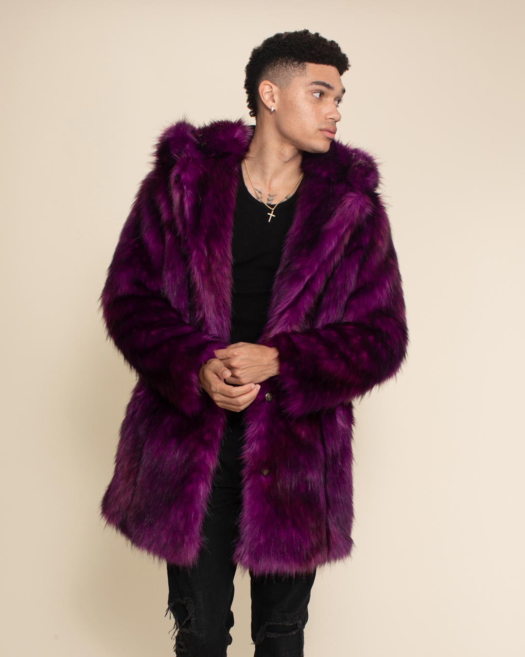 Purple Panther Classic Faux Fur Coat | Men's