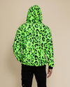 Men's Fur Hoodie | Neon Green Leopard