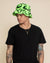 Neon Green Leopard Faux Fur Bucket Hat | Men's