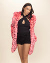 Classic Women's Faux Fur Coat | Hot Pink Leopard