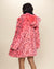 Classic Women's Faux Fur Coat | Hot Pink Leopard