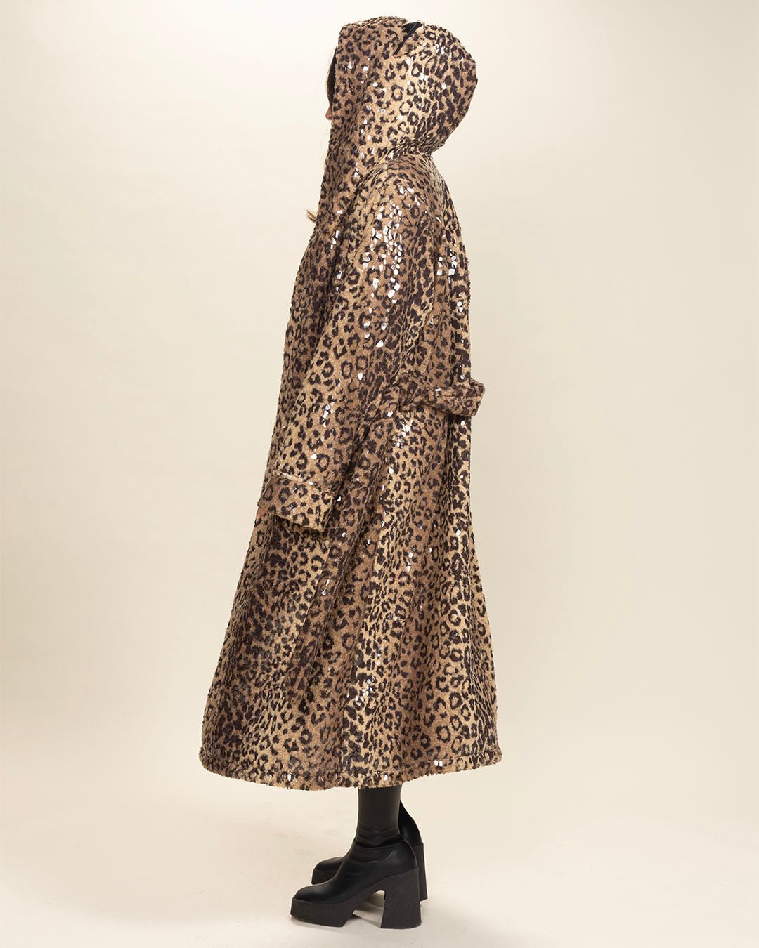 Classic Women&#39;s Long Faux Fur Coat | Sri Lankan Leopard Print