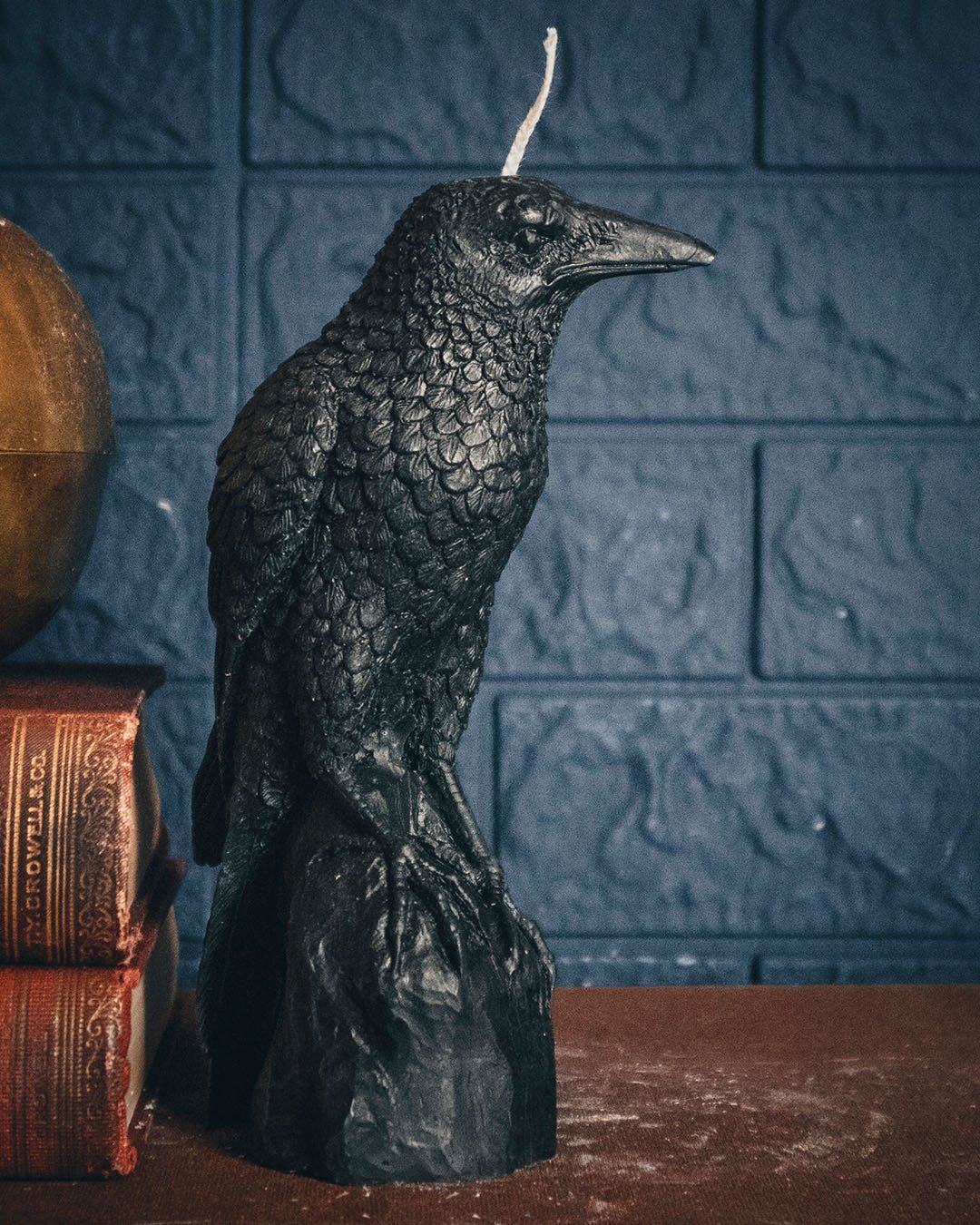 Black Pillar Candle | Perched Raven