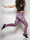 Women's Velvet Leggings | Pink Leopard