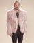 Men's Pink Faux Fur Jacket | Shaggy Mongolian Llama