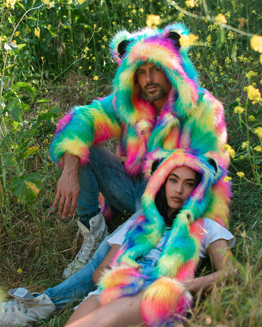 Rainbow Bear Collector Edition Faux Fur Hood | Women's - SpiritHoods