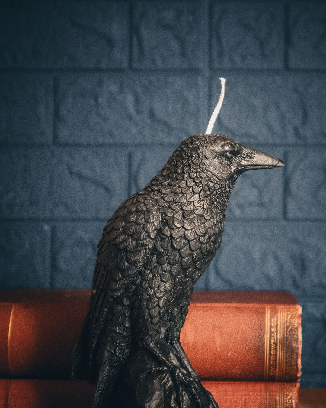 Black Pillar Candle | Perched Raven