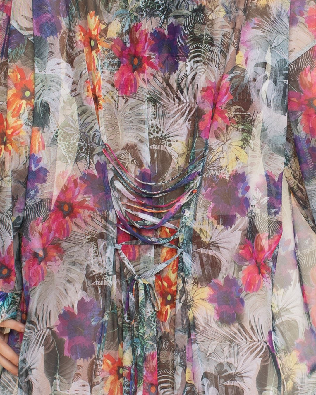 Women's Festival Kimono Mesh | Safari Garden