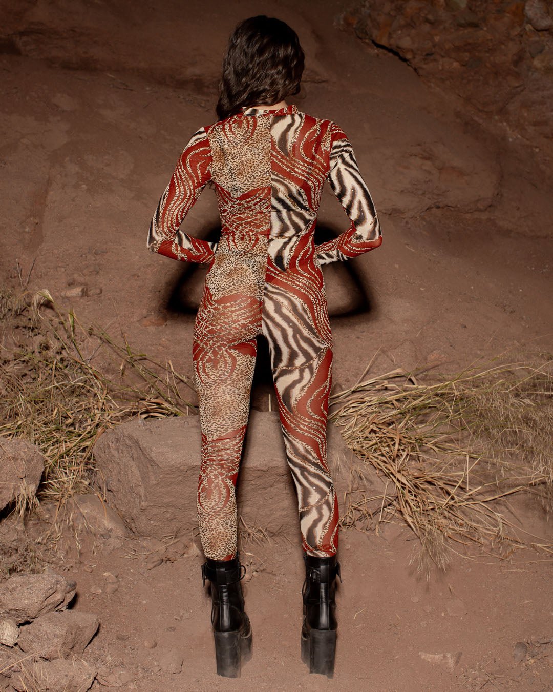 Women's Red Full Bodysuit | Carmine Animal