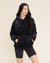 Women's Fur Hoodie | Slate Black Leopard