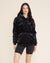 Women's Fur Hoodie | Slate Black Leopard