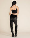 Black Snakeskin Velvet Slim Jogger | Women's