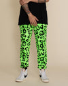 Men's Designer Sweatpants | Neon Green Leopard