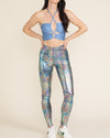 Women's Metallic Leggings | Holographic Snakeskin