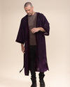 Men's Velvet Kimono | Purple Leopard