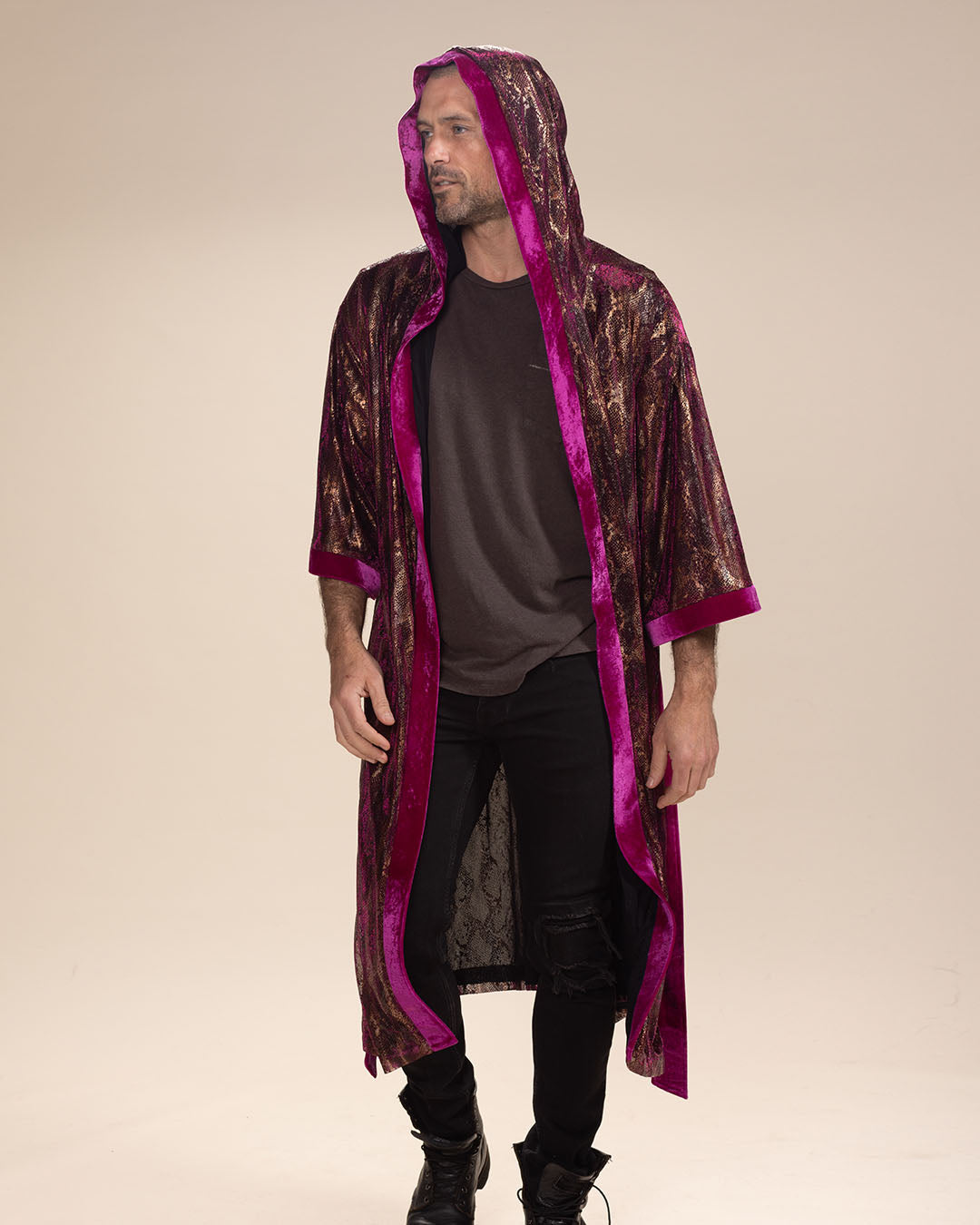 Men&#39;s Festival Kimono | Metallic Rhodolite Python