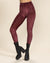 Women's Velvet Leggings | Red Crimson Burnout Leopard