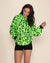 Women's Fur Hoodie | Neon Green Leopard