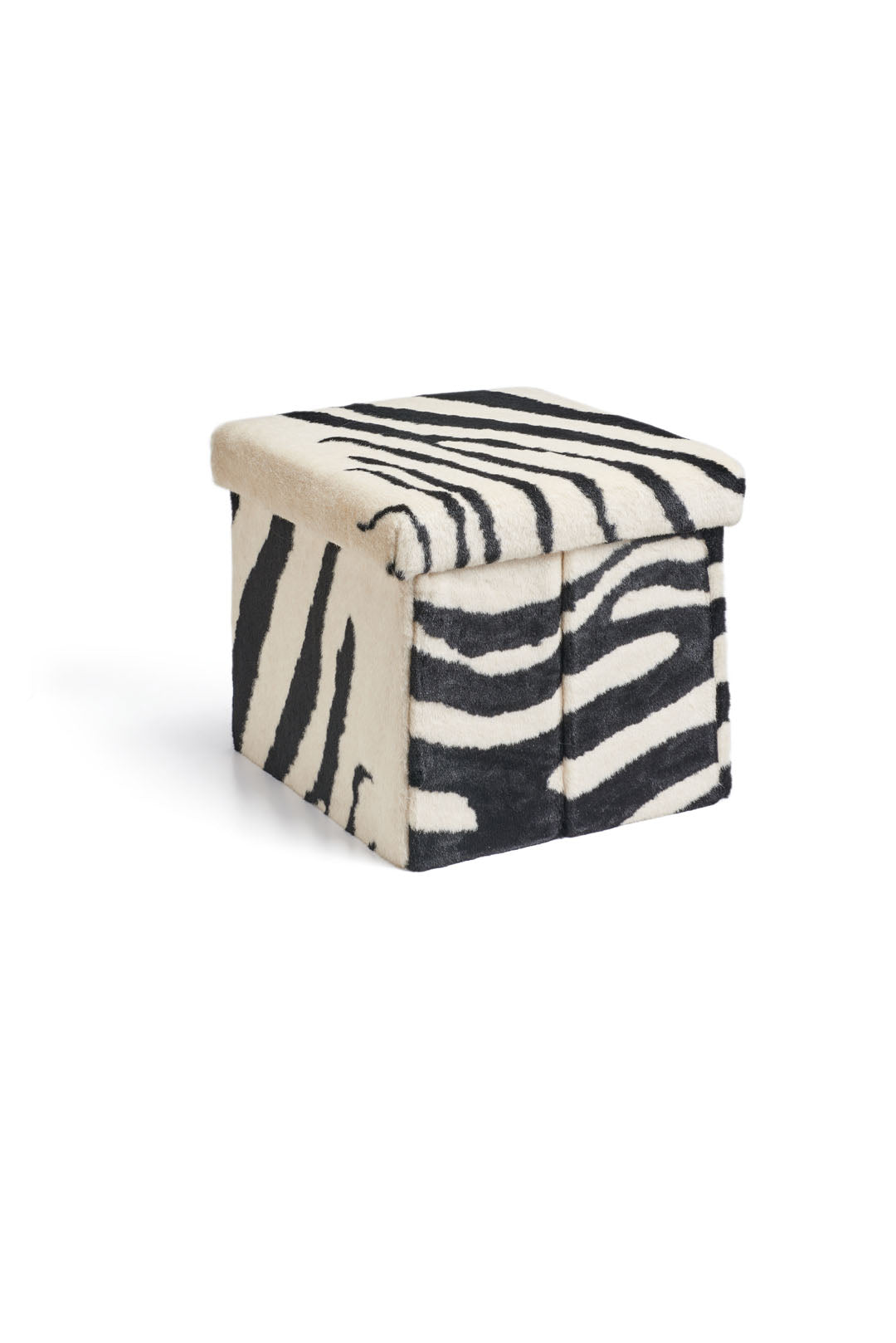 Zebra Faux Fur Ottoman Box | Signature Collection