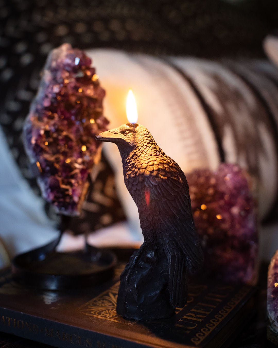 SpiritHoods Raven Soy Wax Pillar Candle