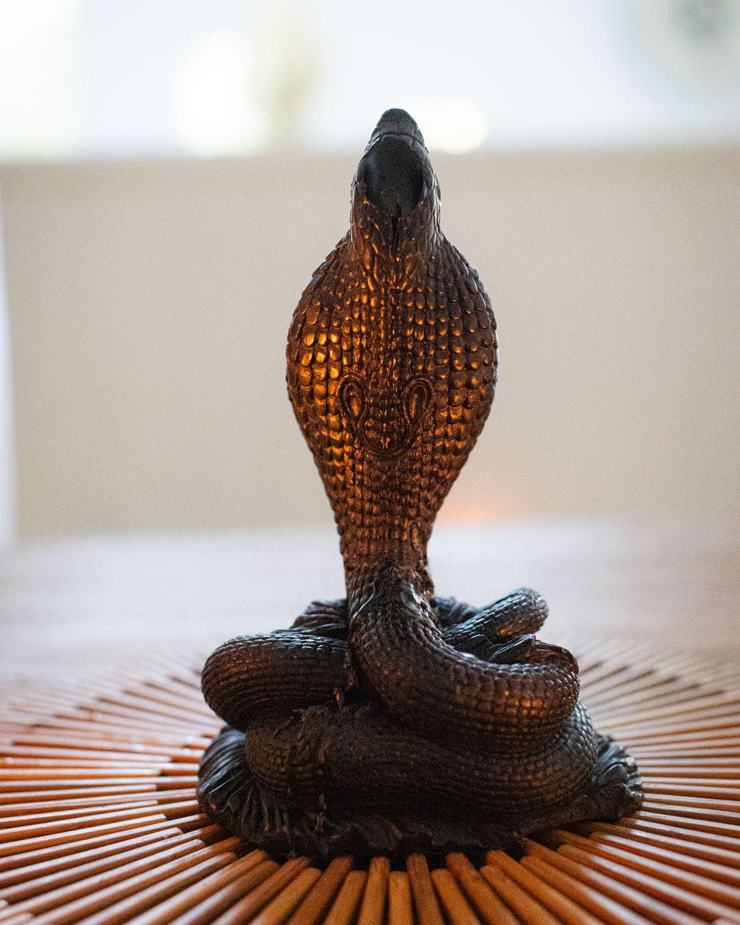 Black Pillar Candle | Cobra Snake