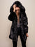 Collector Edition Hooded Black Panther Faux Fur Coat 