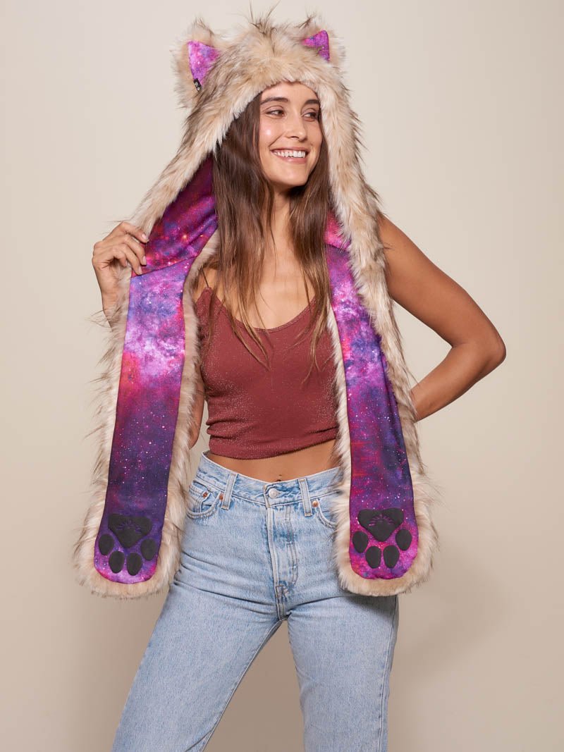 Collector Edition Platinum Fox Galaxy SpiritHood on Woman